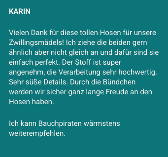 Fünf Sterne Käuferbewertung Karin