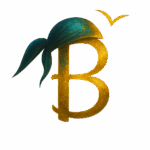 Das Logo der Firma Bauchpiraten zeigt ein großes B mit einem Piraten Kopftuch und einer fliegenden Möve